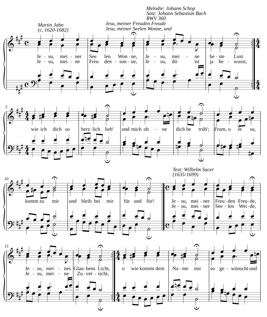 Jesu, meiner Seelen Wonne, BWV 359