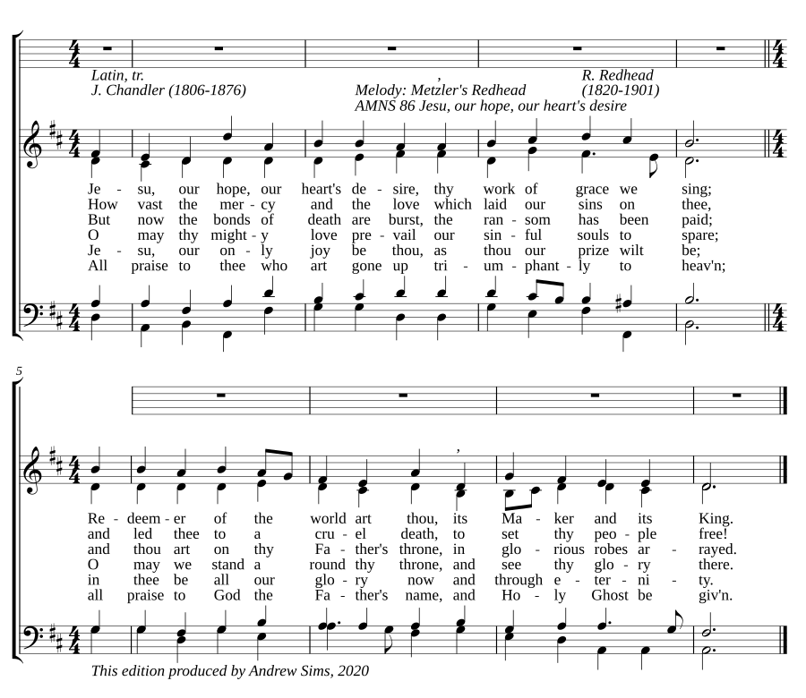 Jesu, our hope, our heart's desire