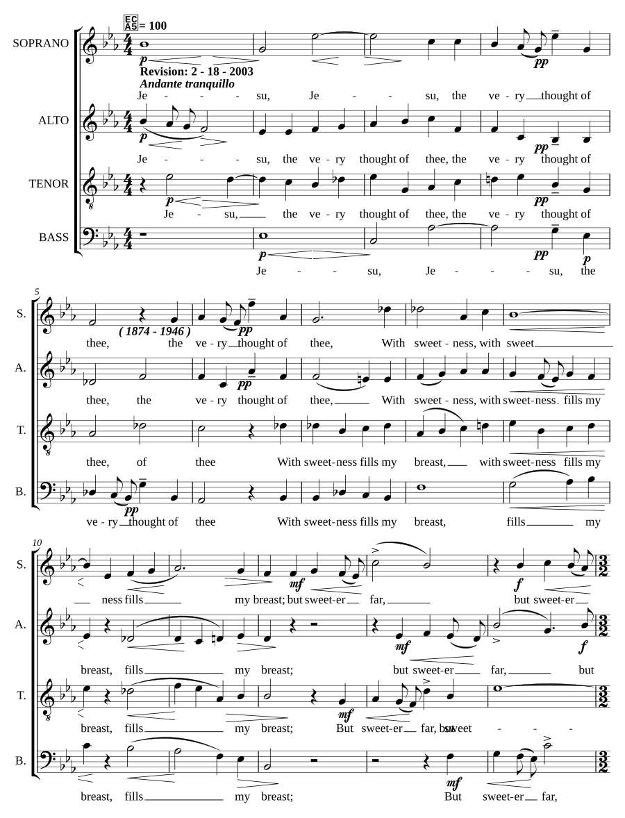 Jesu, the very thought of thee