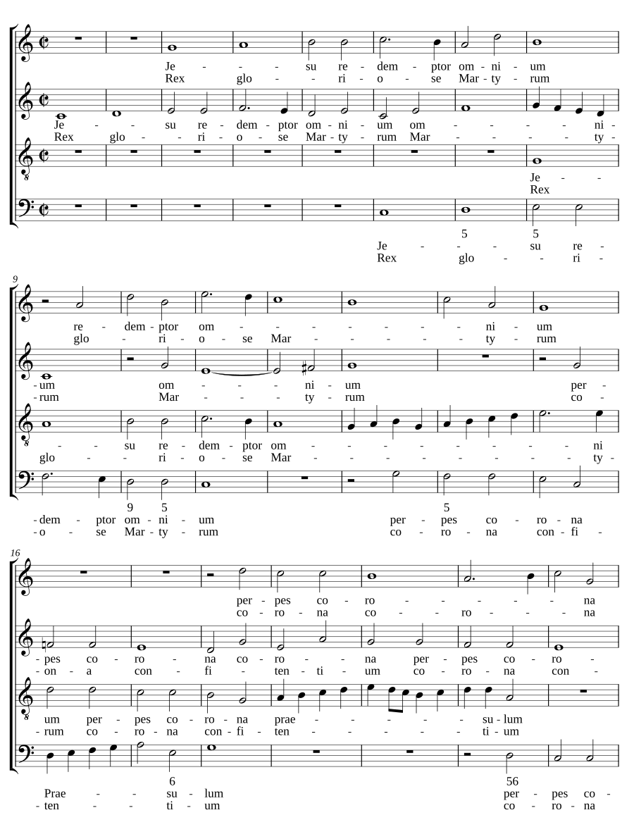 Jesu redemptor omnium (Rex gloriose martyrum) MH 329