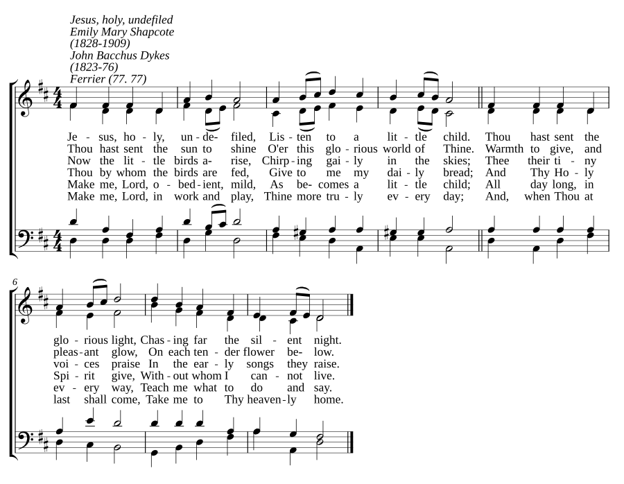 Jesus, holy, undefiled