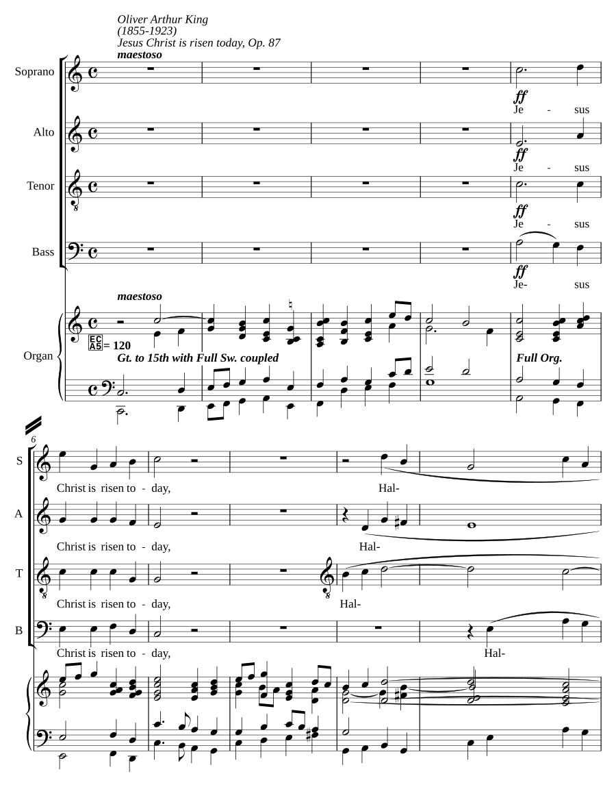 Jesus Christ is risen today, Op. 87