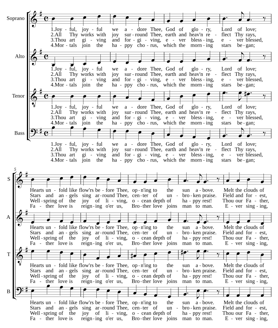 Joyful, joyful we adore thee