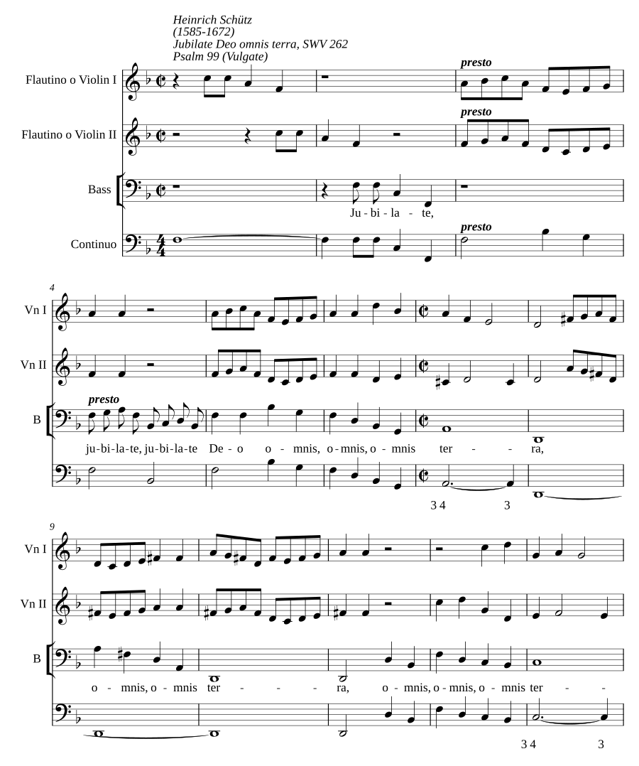 Jubilate Deo omnis terra, SWV 262