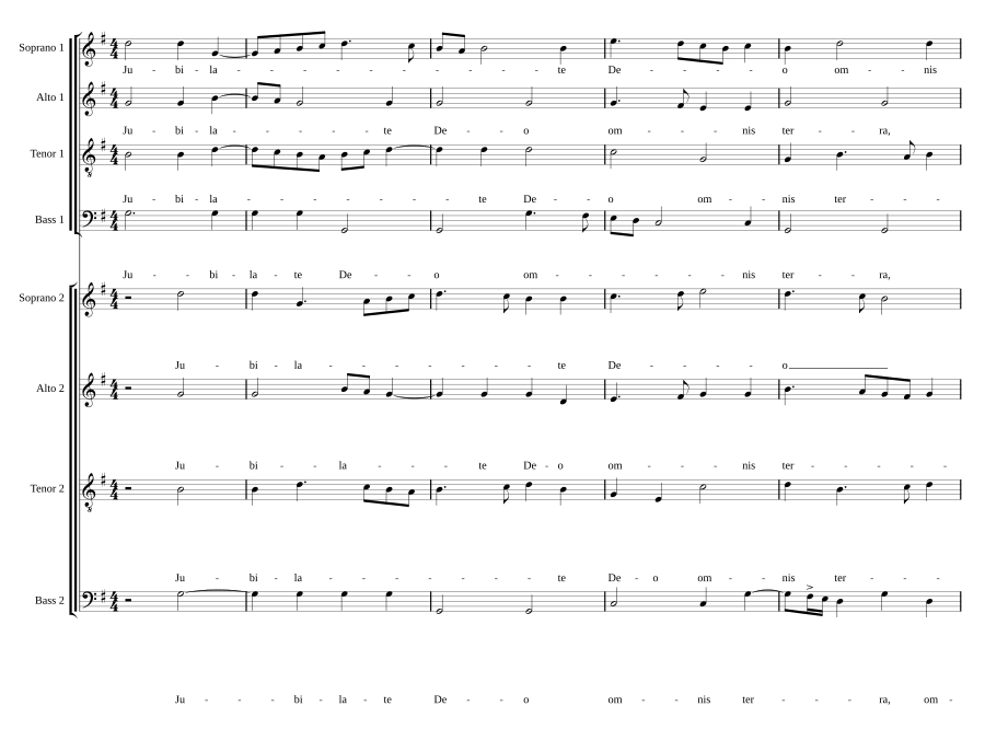Jubilate Deo omnis terra, servite Domino a 8
