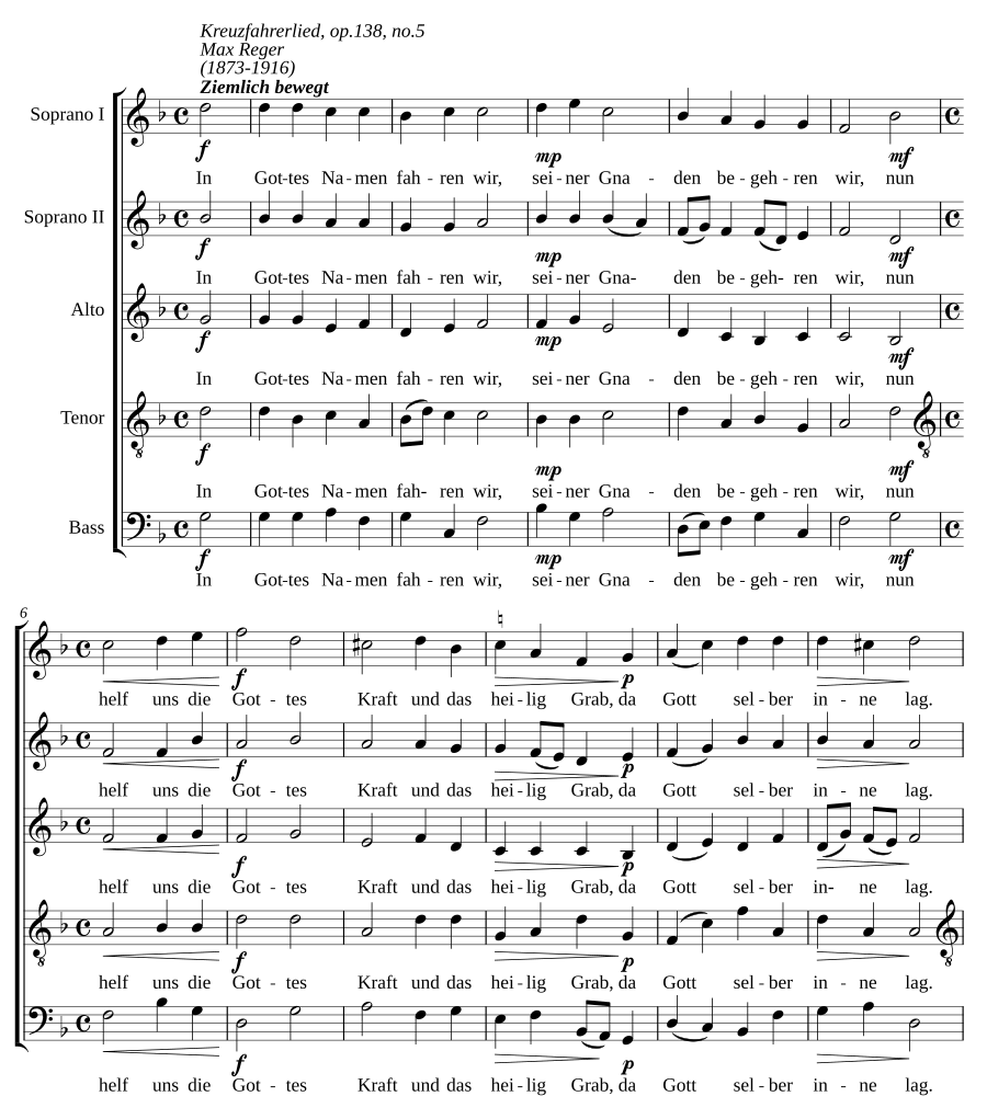 Kreuzfahrerlied, Op. 138, No. 5