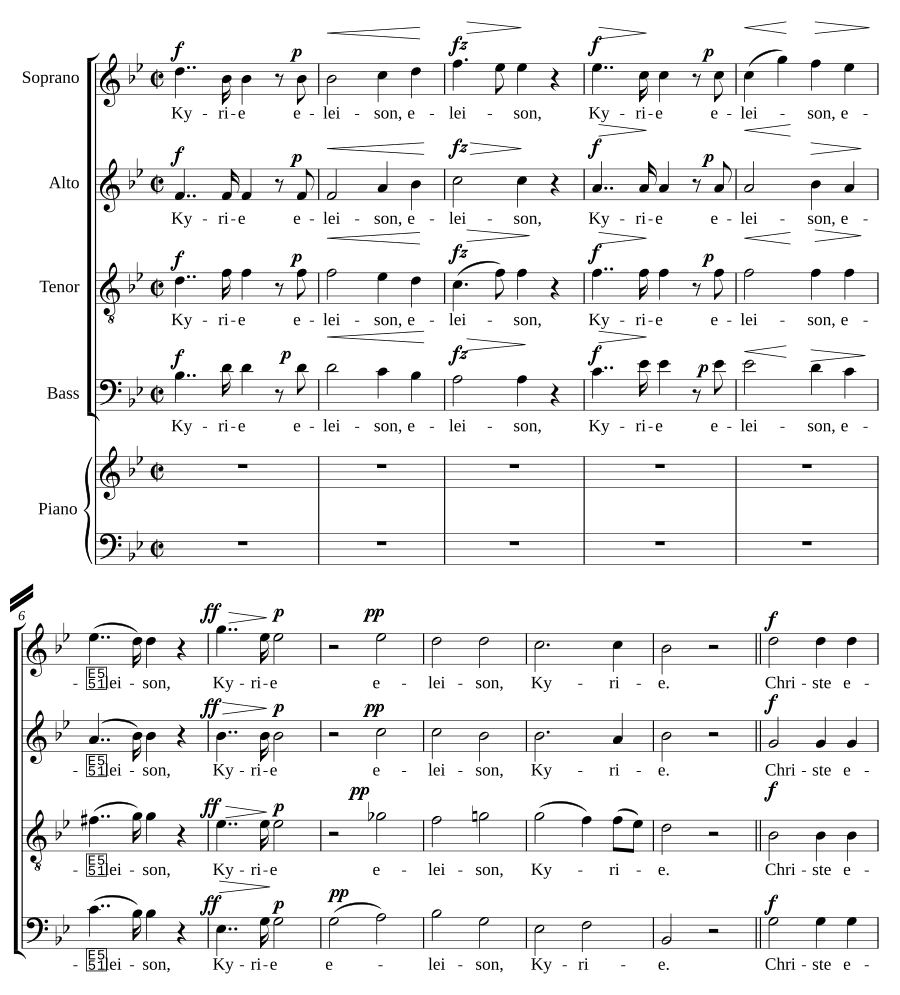 Kyrie in B flat, D45