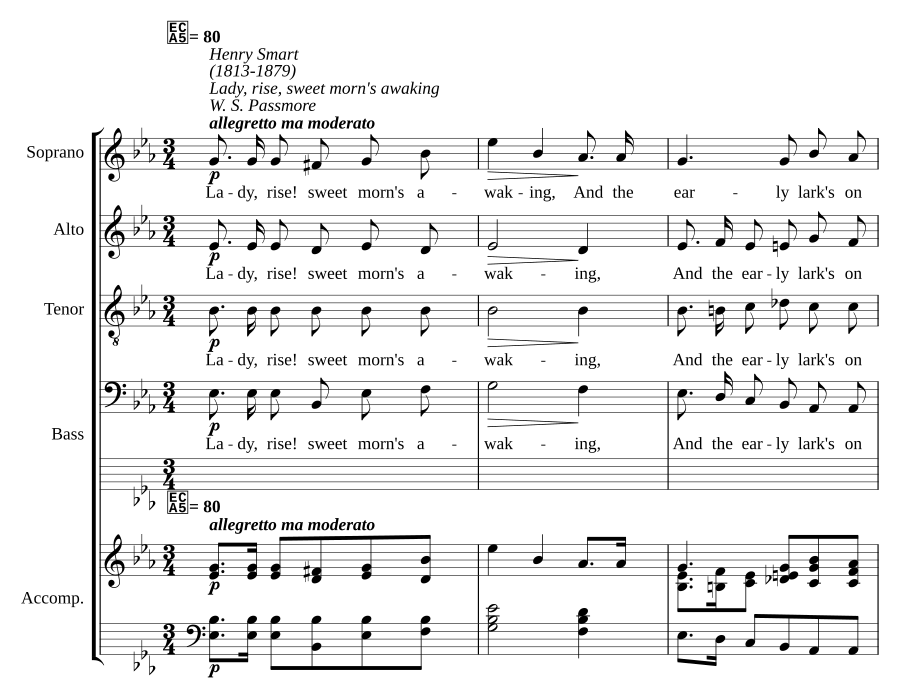 Lady, rise, sweet morn's awaking