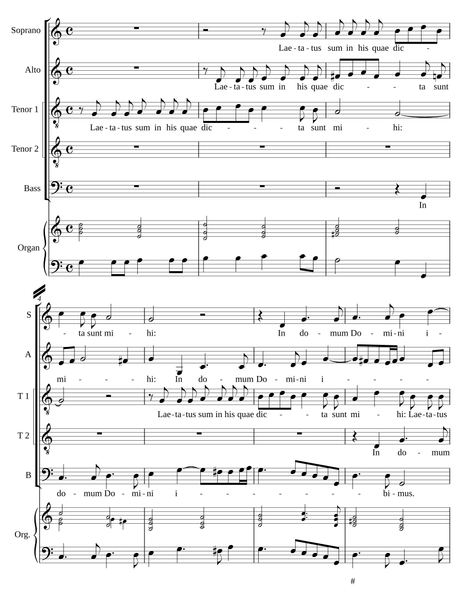 Laetatus sum a 5 voci
