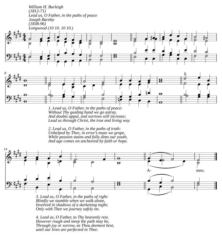 Lead us, O Father, in the paths of peace