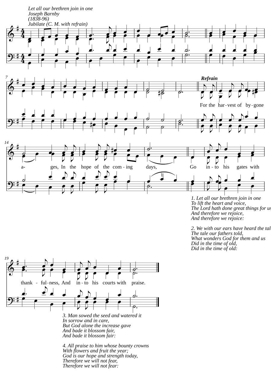 Let all our brethren join in one
