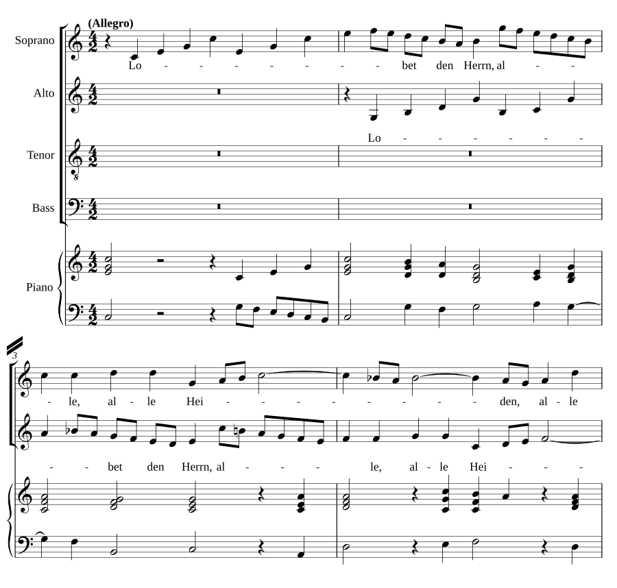 Lobet den Herrn, BWV 230