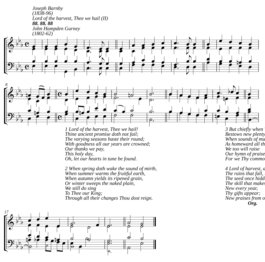 Lord of the harvest, Thee we hail! (II)