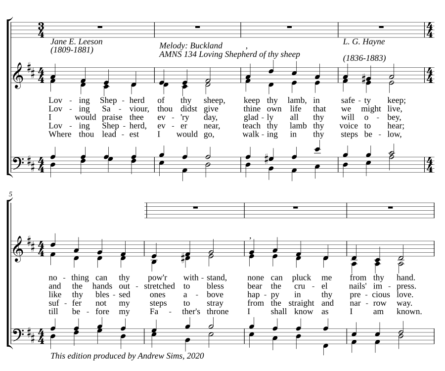 Loving shepherd of thy sheep