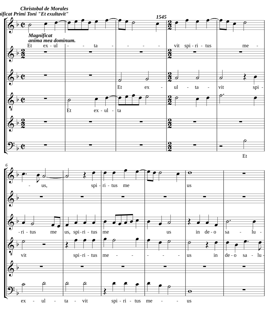 Magnificat Primi Toni 'Et exultavit'