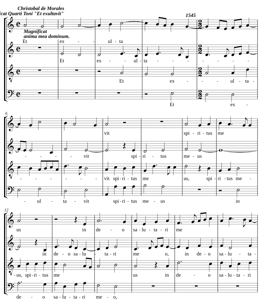Magnificat Quarti Toni 'Et exultavit'