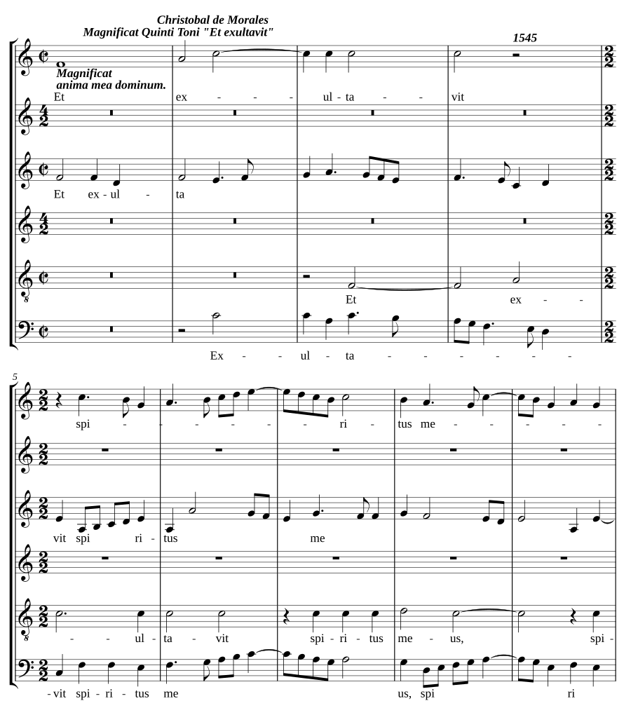 Magnificat Quinti Toni 'Et exultavit'