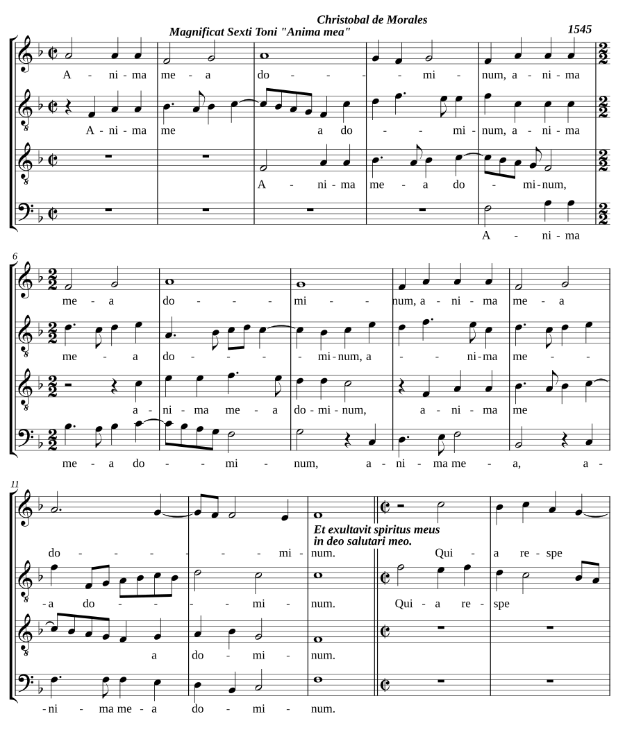 Magnificat Sexti Toni 'Anima mea'