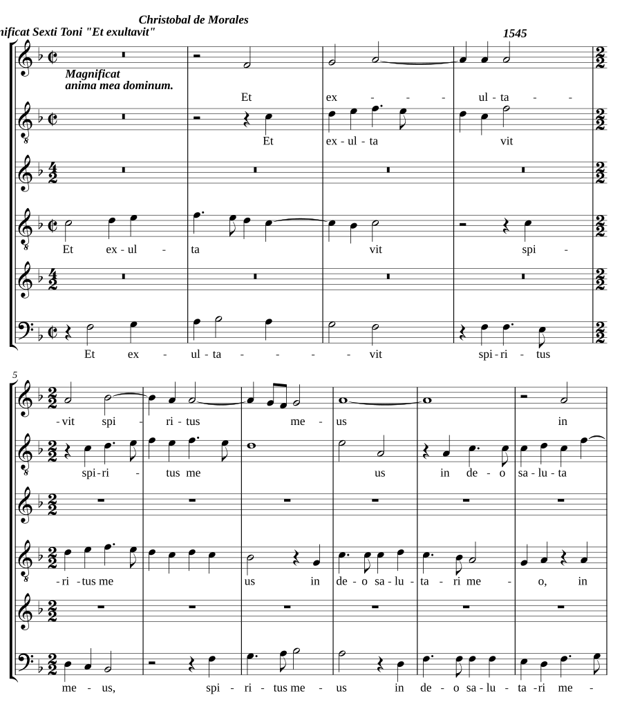 Magnificat Sexti Toni 'Et exultavit'