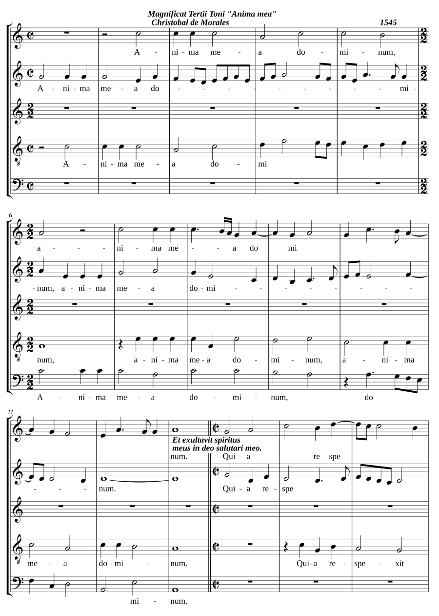Magnificat Tertii Toni 'Anima mea'