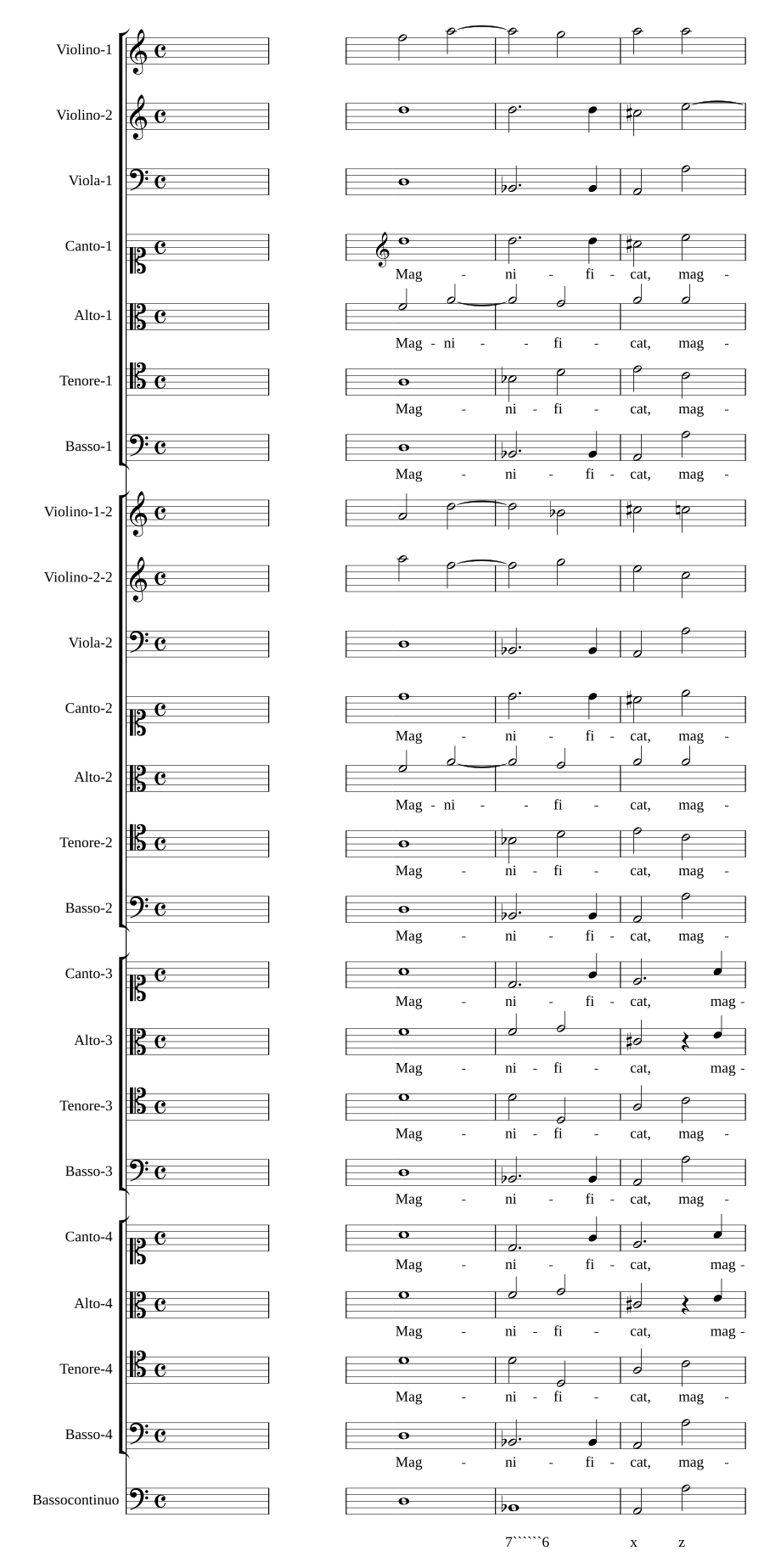 Magnificat a 4 chori con violini