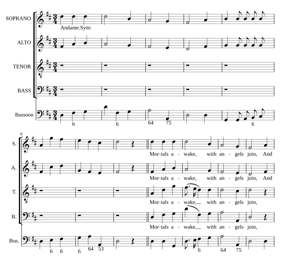 Mortals awake, with angels join (from A Fourth Set of Psalm Tunes)