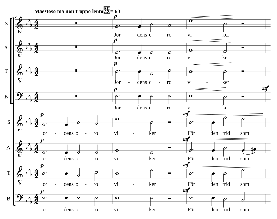 Motett "Jordens oro viker", Op. 50