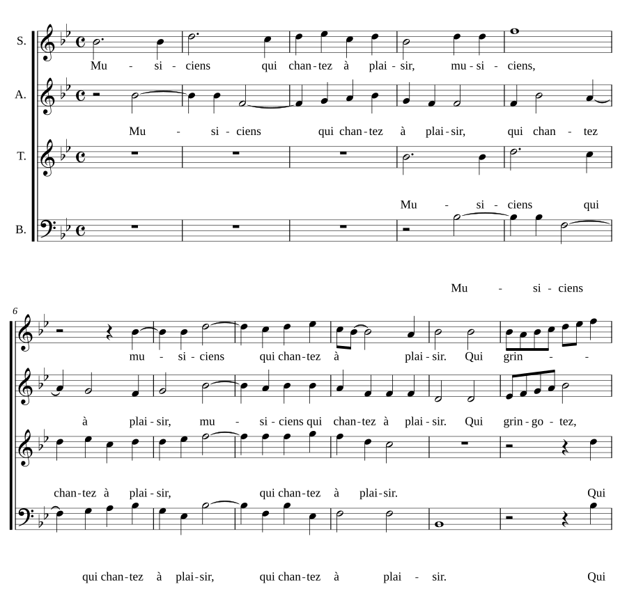 Musiciens qui chantez à plaisir