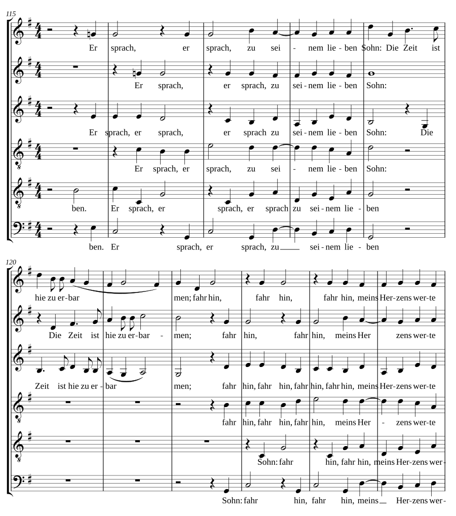 Musikalische Exequien: Part I, No. 10 - Er sprach zu seinem lieben Sohn