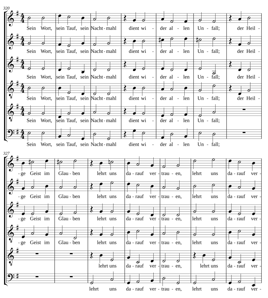Musikalische Exequien: Part I, No. 16 - Sein Wort, sein Tauf, sein Nachtmahl