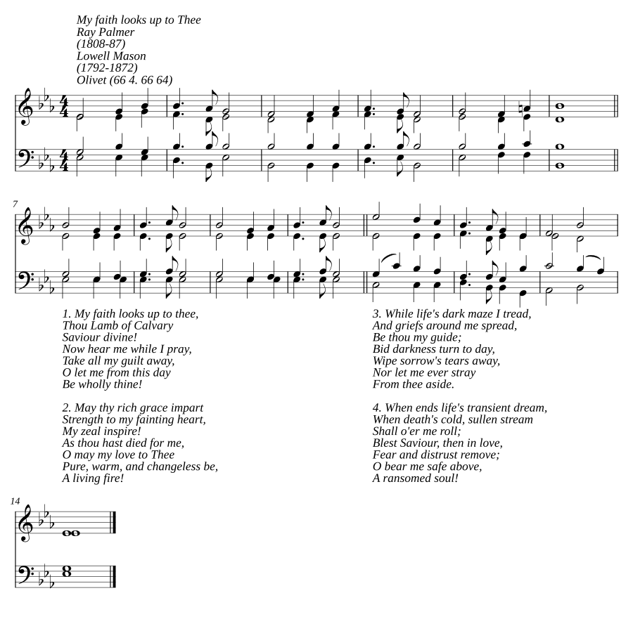 My faith looks up to Thee