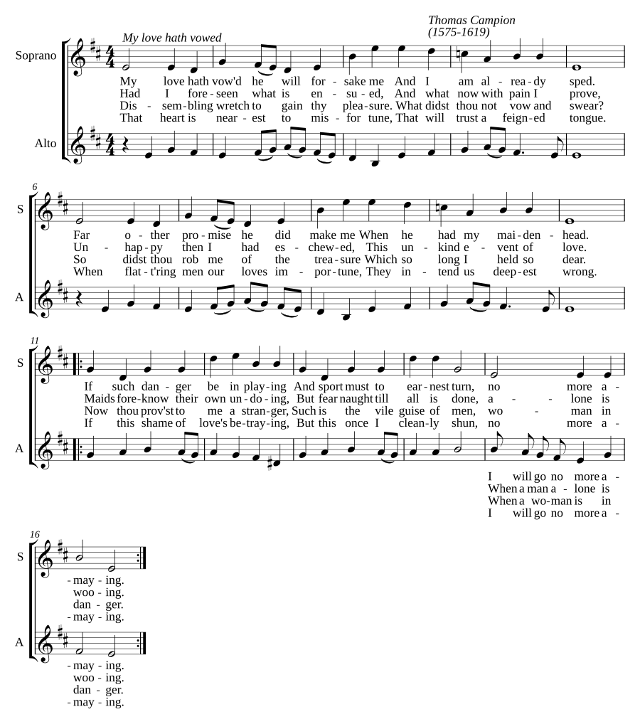 My love hath vowed he will forsake me