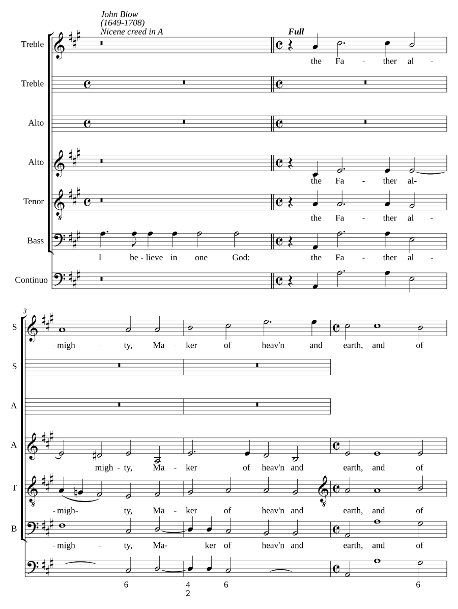 Nicene creed in A