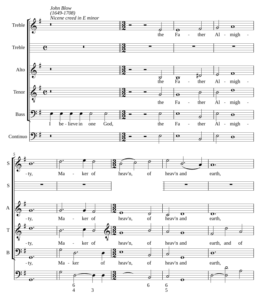 Nicene creed in E minor