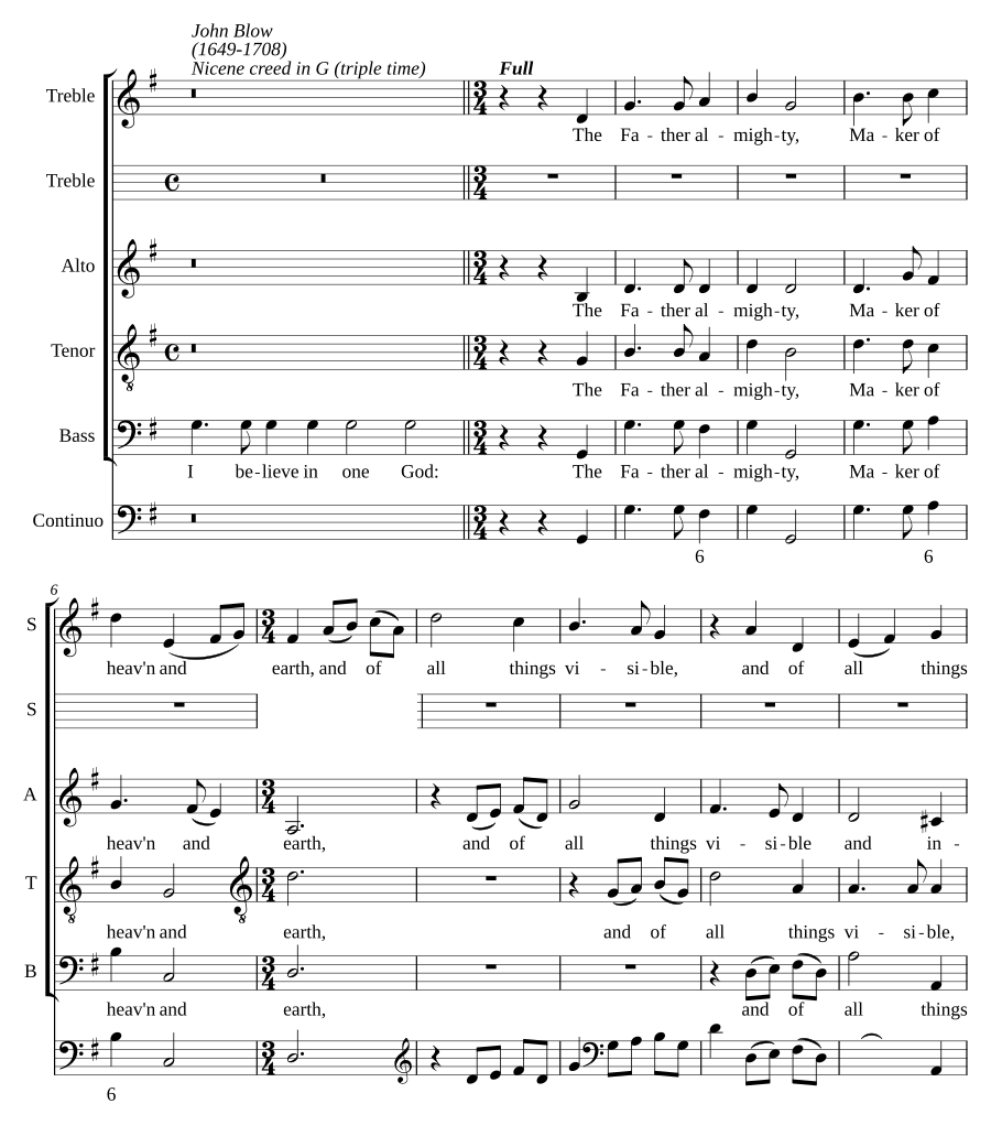Nicene creed in G (triple time)