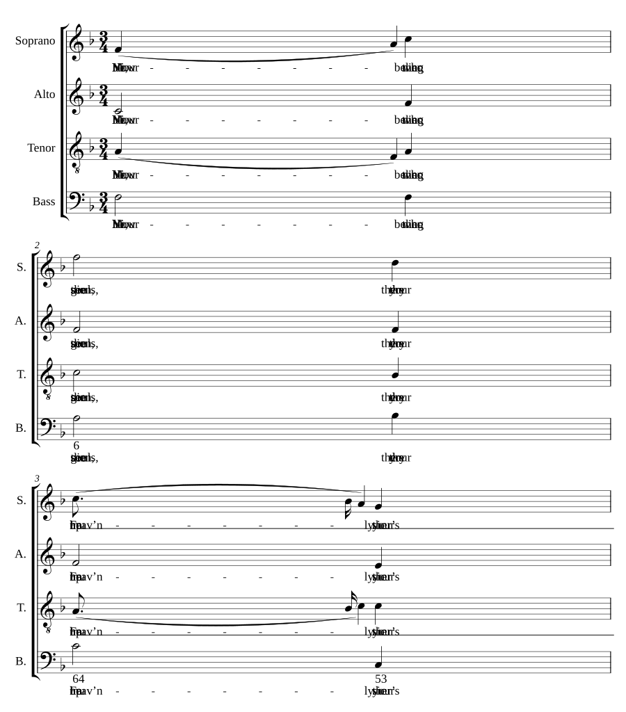 Now begin the heavenly theme (Barham)