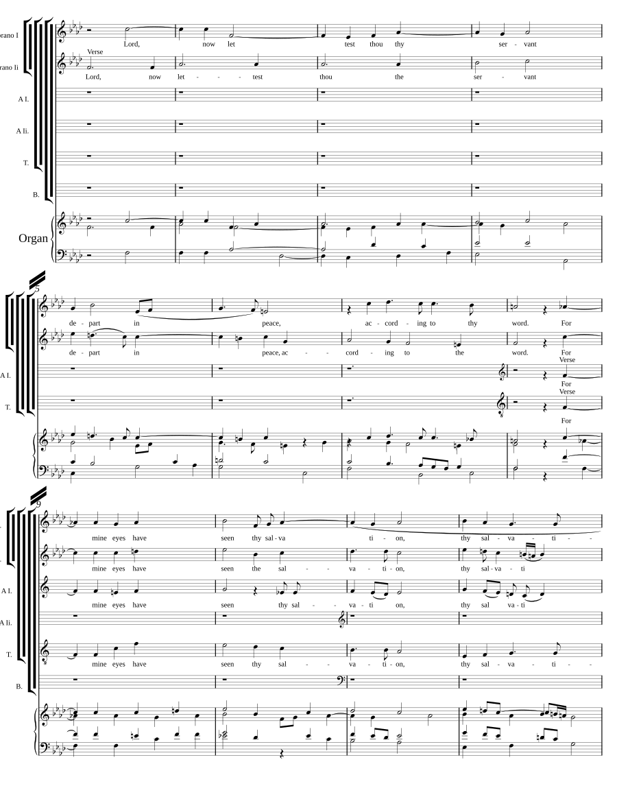Nunc Dimittis from the Second Service