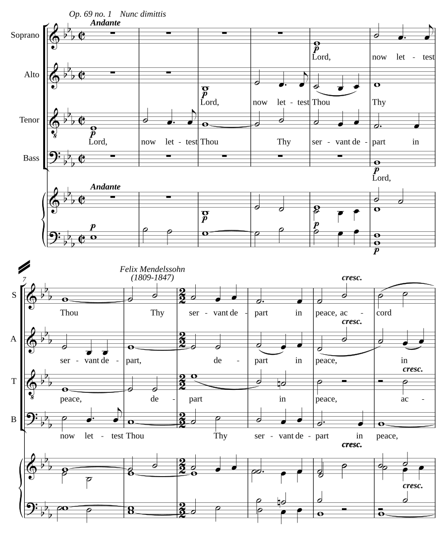 Nunc dimittis, Op. 69, No. 1