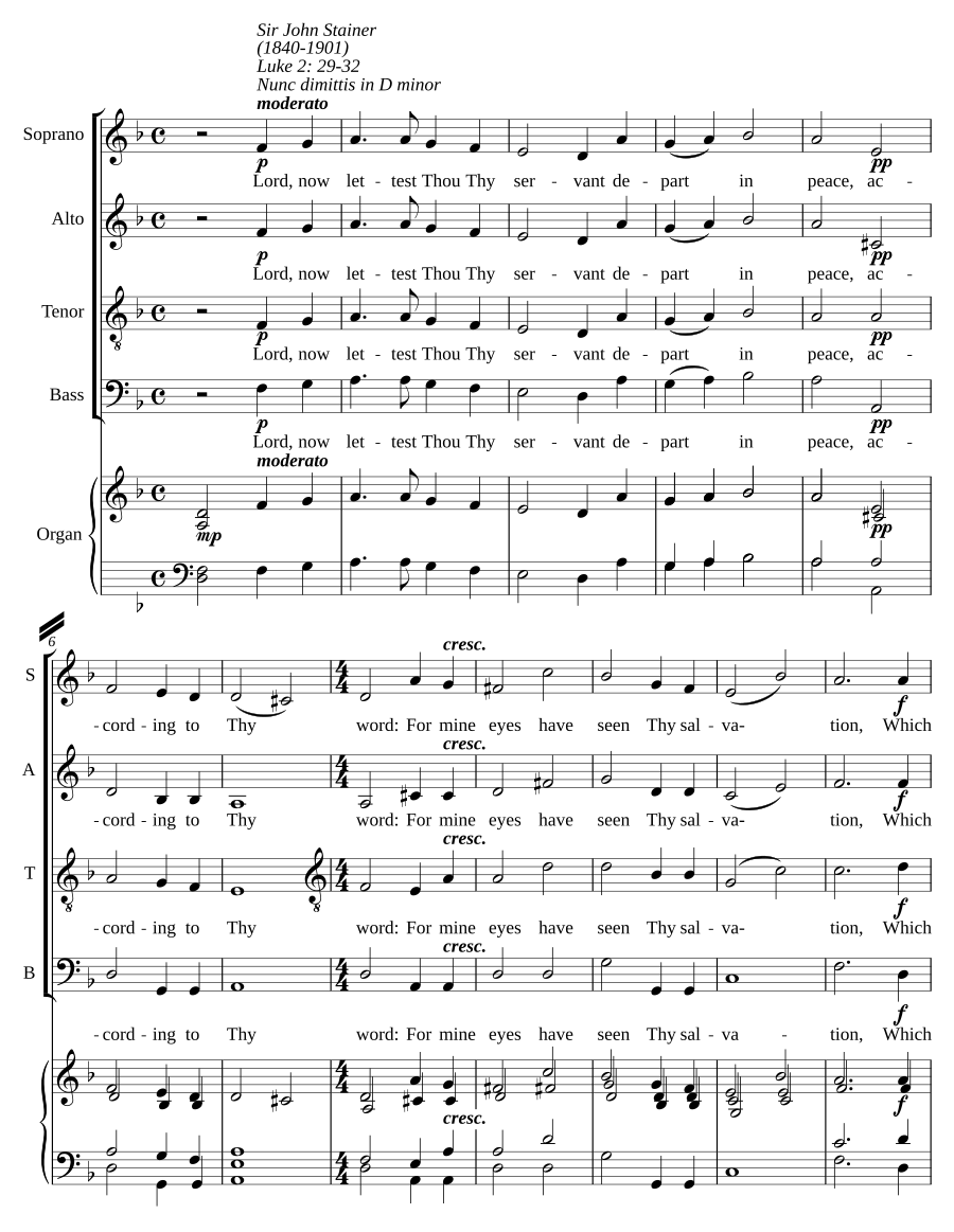 Nunc dimittis in D minor