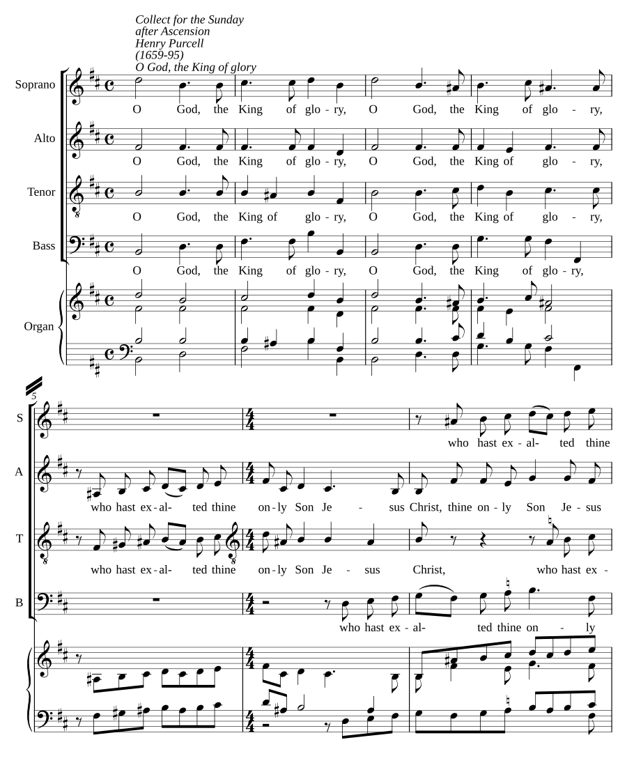 O God, the King of glory, Z 34