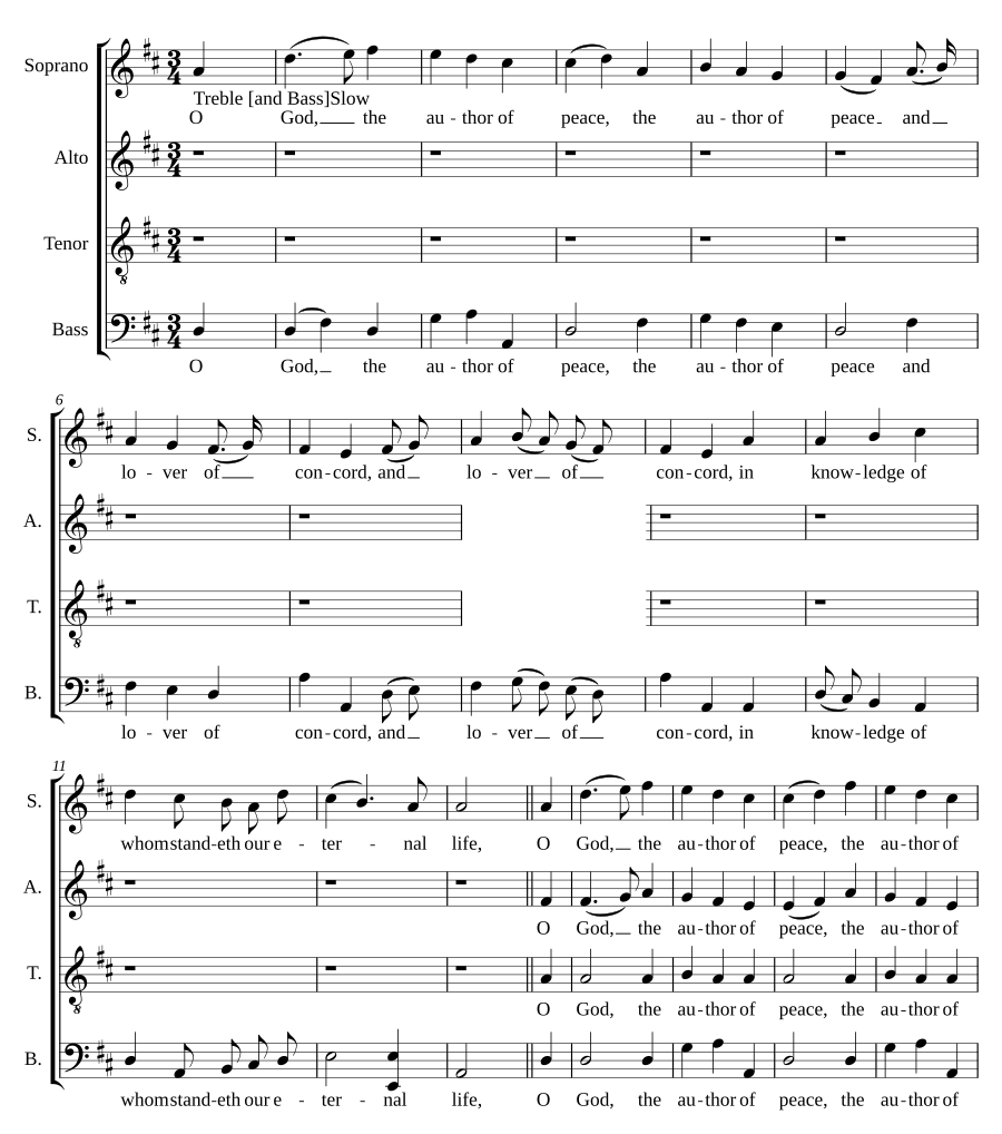 O God, the author of peace