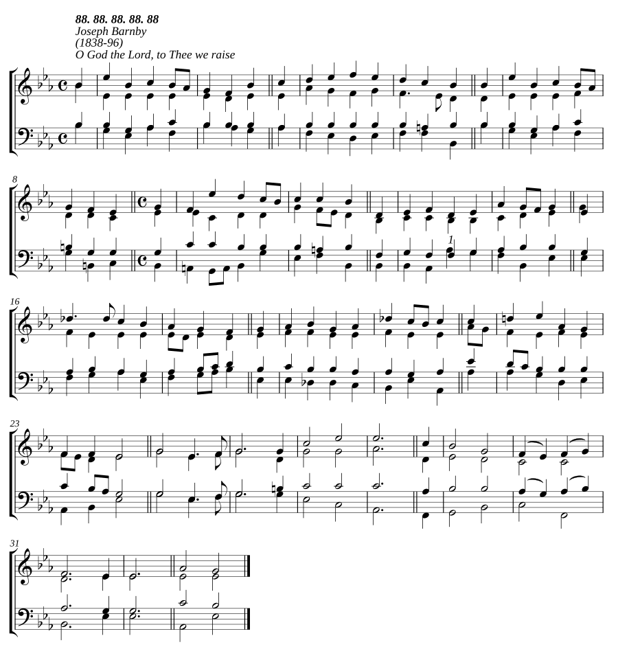 O God the Lord, to Thee we raise