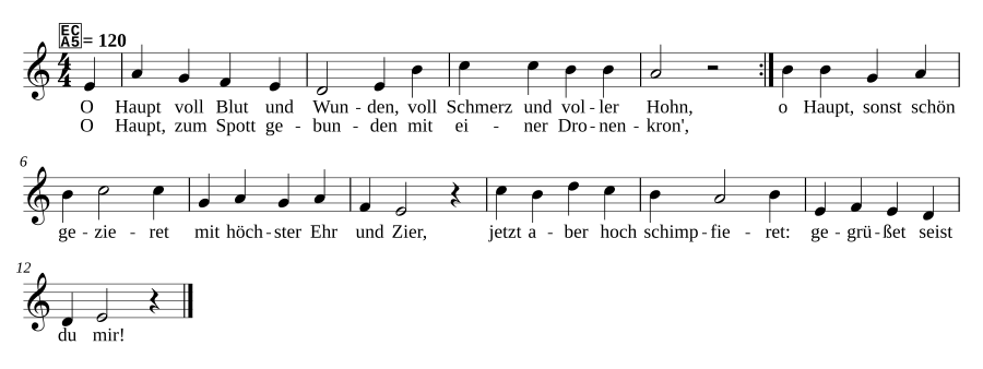 O Haupt voll Blut und Wunden