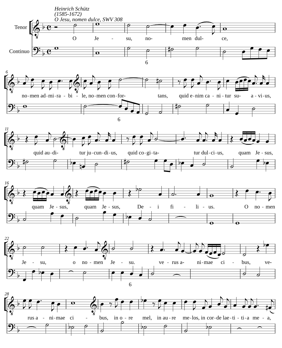 O Jesu, nomen dulce, SWV 308
