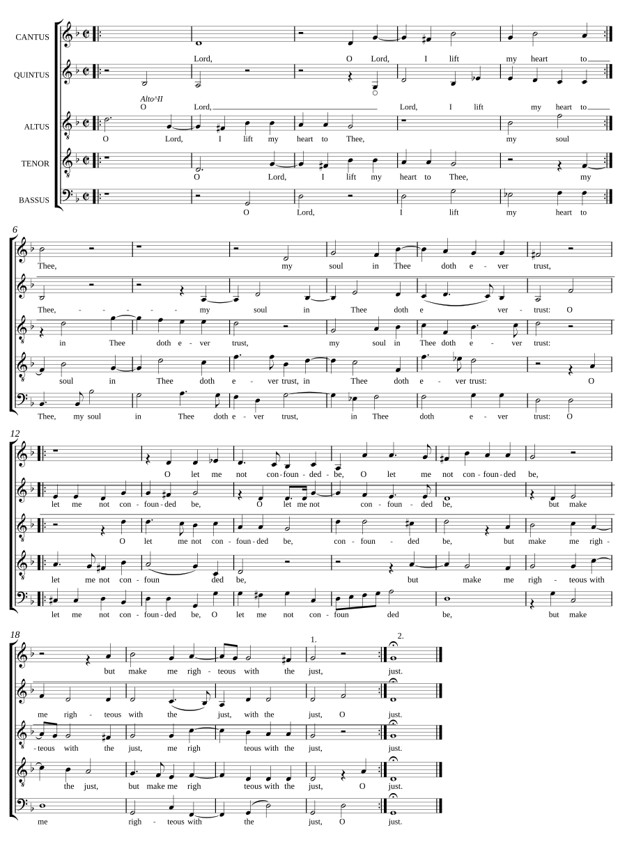 O Lord, I lift my heart to Thee