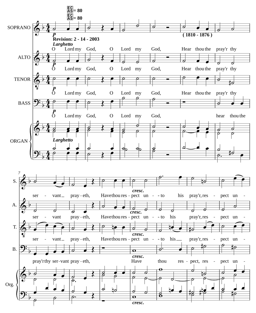 O Lord my God (King Solomon's Prayer)