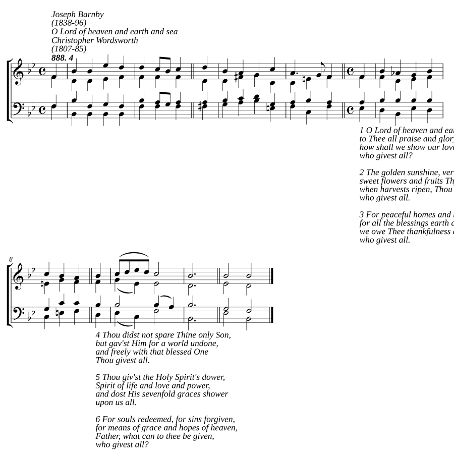 O Lord of heaven and earth and sea