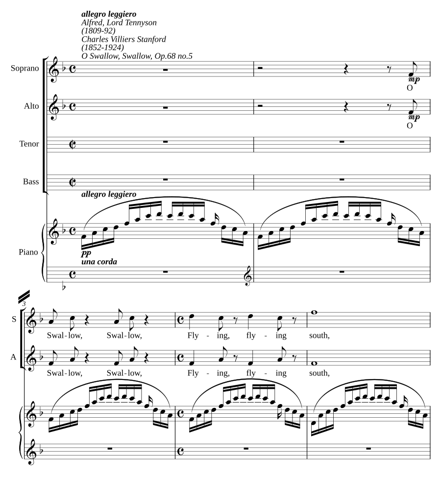 O Swallow, Swallow, Op. 68:5