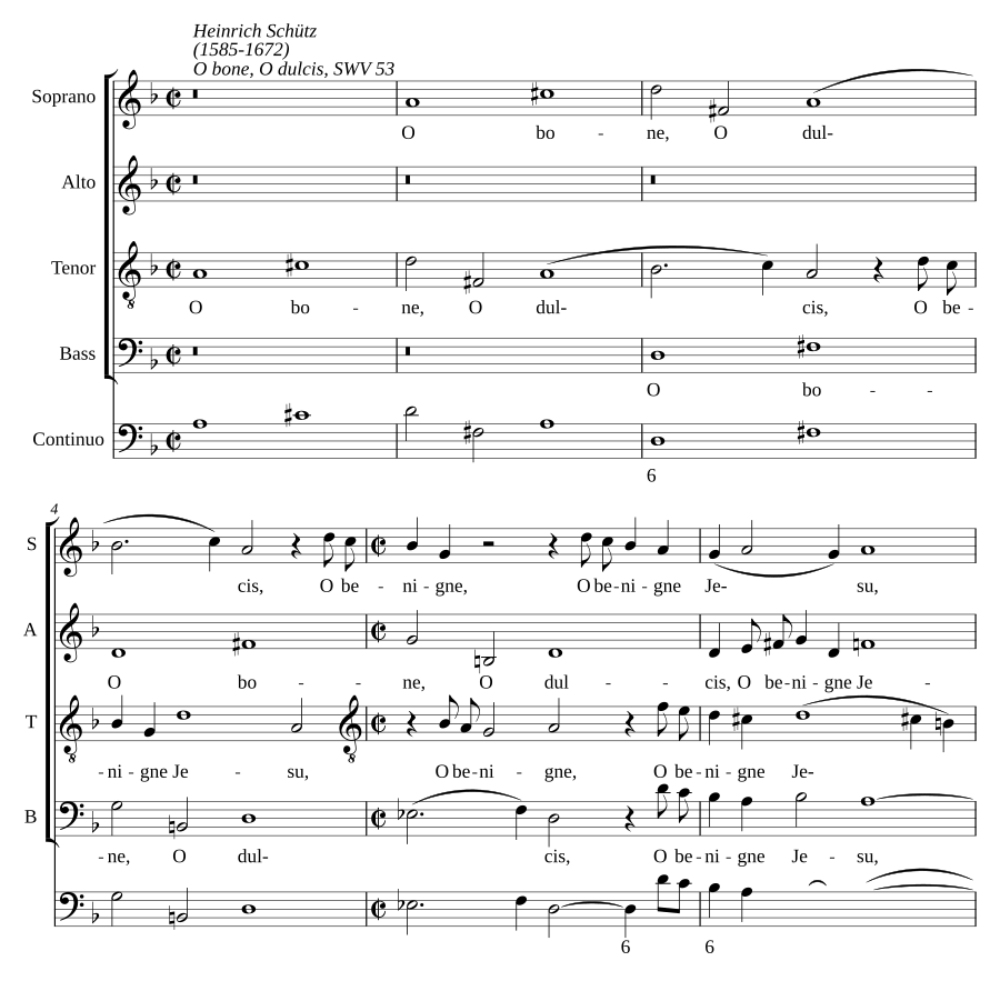 O bone, o dulcis, o benigne Jesu, SWV 53 (Prima pars)