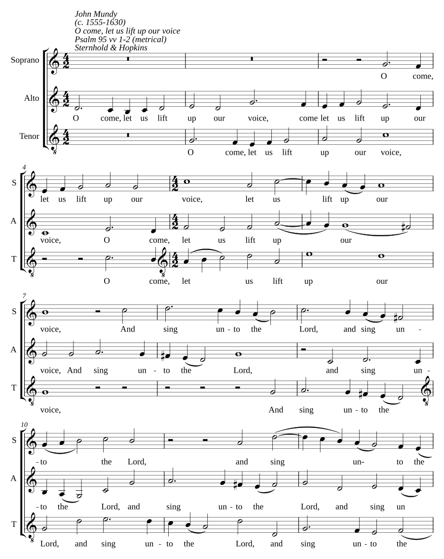 O come, let us lift up our voice